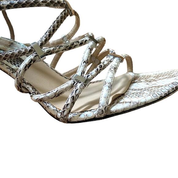 Michael Kors Charlene Snakeskin Women's Heels Brown Cream size 39 8.5 fits US - Picture 8 of 10